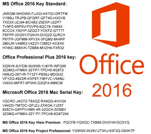 Microsoft Office Professional Plus 2016 Activation Key